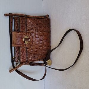 Brahmin Mina Melbourne leather Pecan colored crossbody handbag